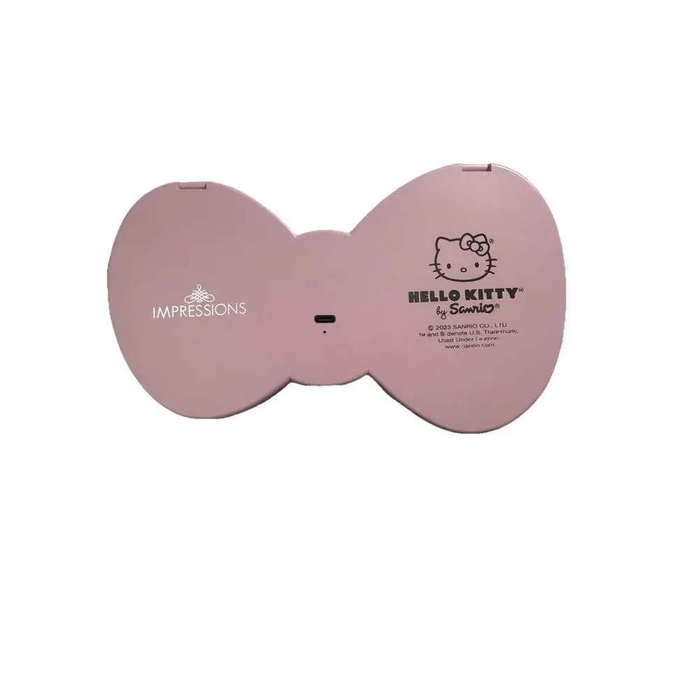 Hello Kitty LED Bow Compact Mirror Pink USB Rechargeable Impressions Vanity